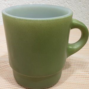 Vintage Anchor Hocking Fire King Mug Cup Avocado Green Retro
